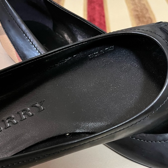 BURBERRY AUTHENTIC HAYMARKET YATES COATED CANVAS LEATHER BALLET… - Picture 8 of 17